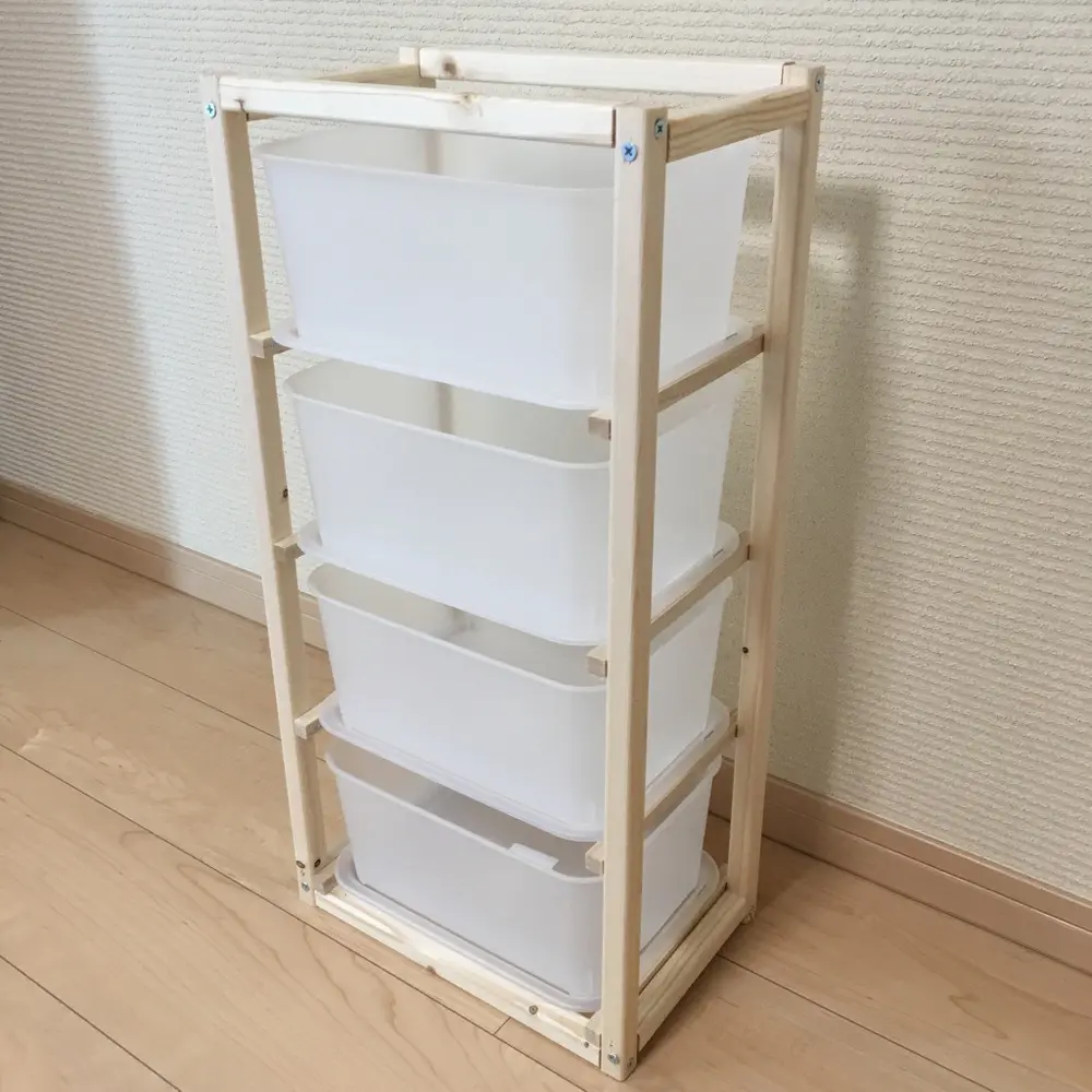 セリア蓋付きボックス用ラック(寸法、外形図) | 自作自錯自咲